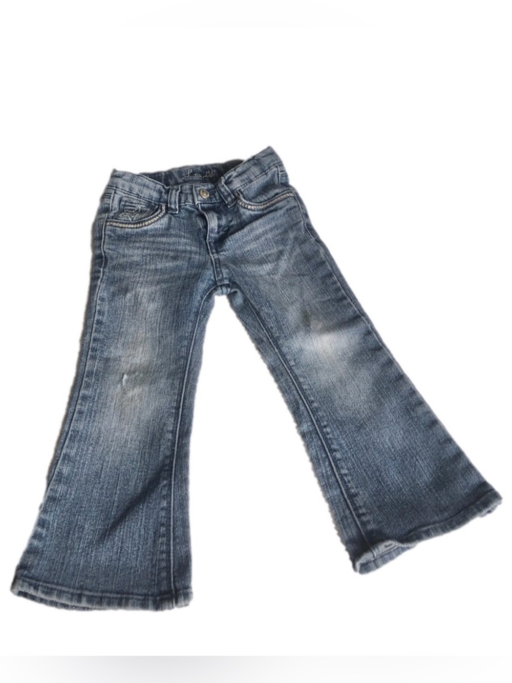 Levi's Blue Medium Wash Denim Embroidered Stars Toddler Girls 2T Bootcut Jeans